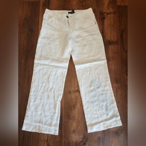 INC International Concepts Linen Wide Leg Palazzo Trouser Pant | Sz8 | Linen